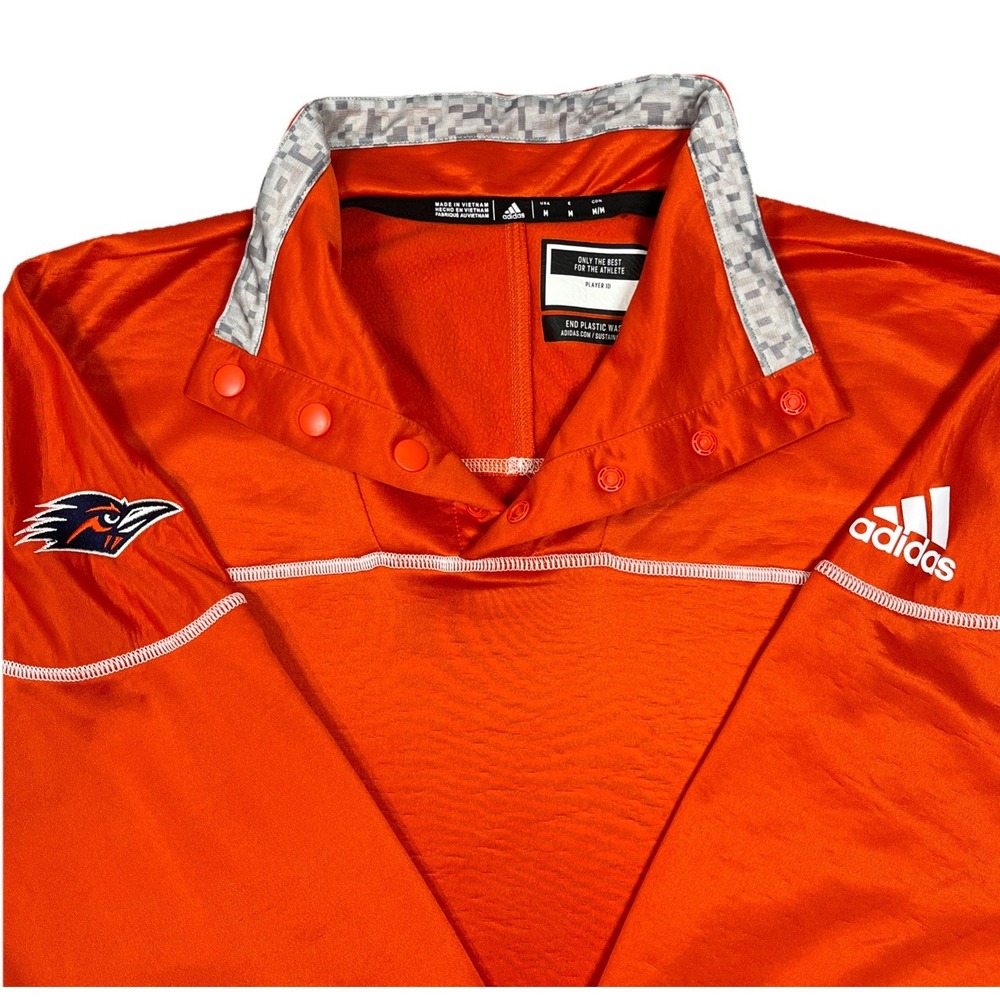 Texas San Antonio Roadrunners Adidas Mens 1/4 Snap Fleece Pullover Orange Medium